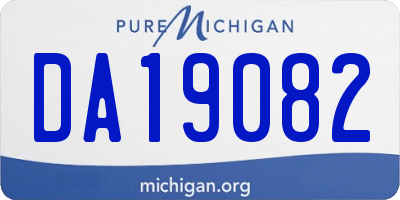 MI license plate DA19082