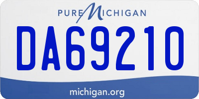 MI license plate DA69210