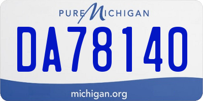MI license plate DA78140