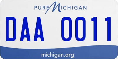 MI license plate DAA0011