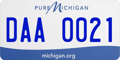 MI license plate DAA0021