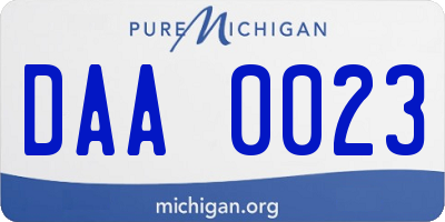 MI license plate DAA0023