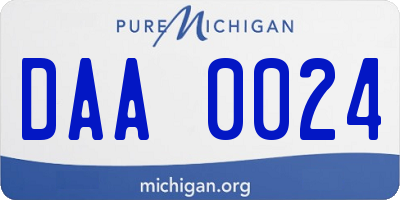 MI license plate DAA0024