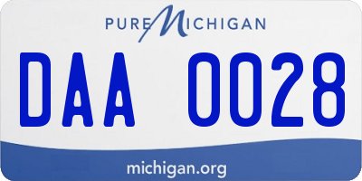 MI license plate DAA0028