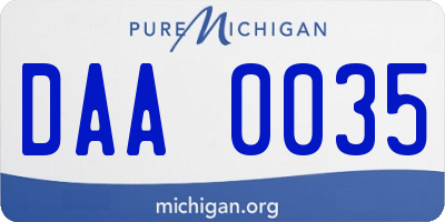 MI license plate DAA0035