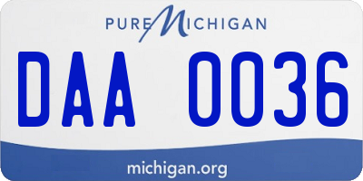 MI license plate DAA0036