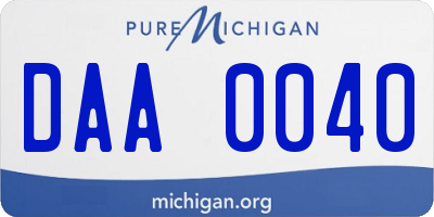 MI license plate DAA0040