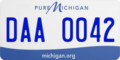 MI license plate DAA0042