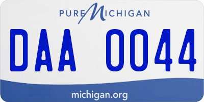 MI license plate DAA0044