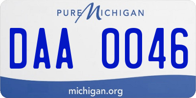 MI license plate DAA0046