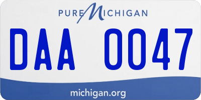 MI license plate DAA0047