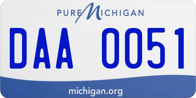 MI license plate DAA0051