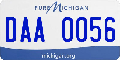 MI license plate DAA0056