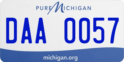 MI license plate DAA0057