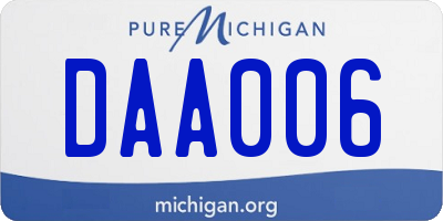 MI license plate DAA006