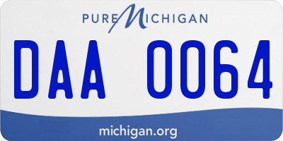 MI license plate DAA0064