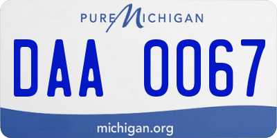 MI license plate DAA0067