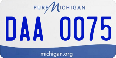 MI license plate DAA0075