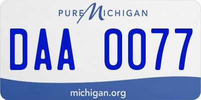 MI license plate DAA0077