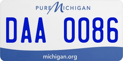 MI license plate DAA0086