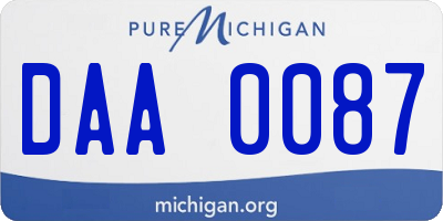 MI license plate DAA0087