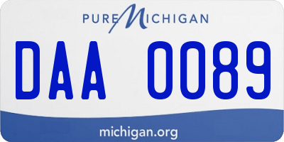 MI license plate DAA0089