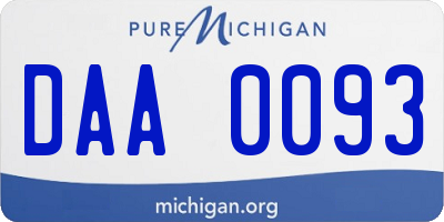 MI license plate DAA0093