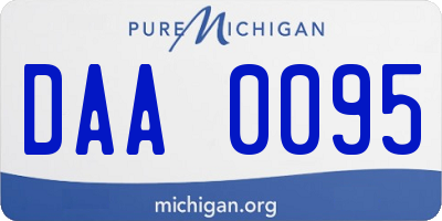 MI license plate DAA0095