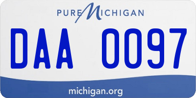 MI license plate DAA0097