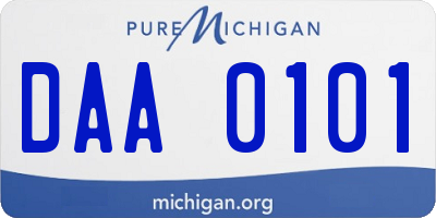 MI license plate DAA0101