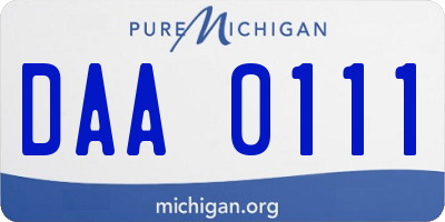 MI license plate DAA0111