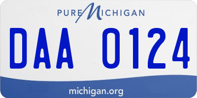 MI license plate DAA0124