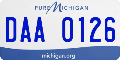 MI license plate DAA0126