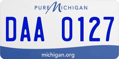 MI license plate DAA0127