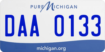 MI license plate DAA0133