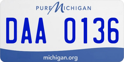 MI license plate DAA0136