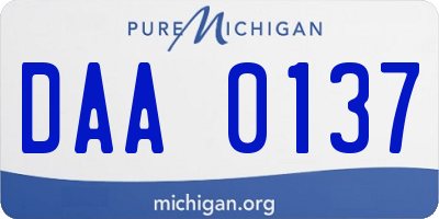 MI license plate DAA0137