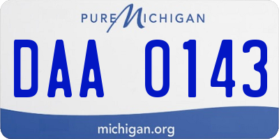 MI license plate DAA0143
