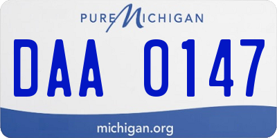 MI license plate DAA0147