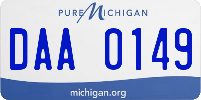 MI license plate DAA0149