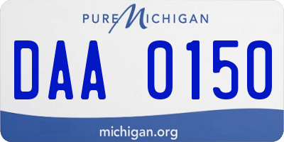 MI license plate DAA0150