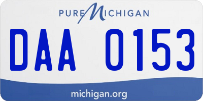 MI license plate DAA0153