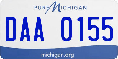 MI license plate DAA0155