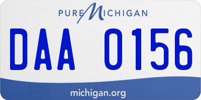 MI license plate DAA0156