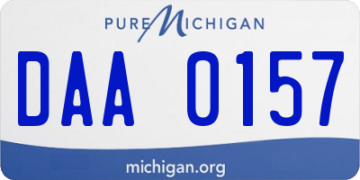 MI license plate DAA0157