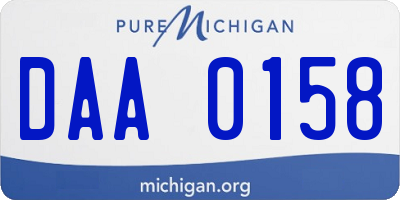 MI license plate DAA0158