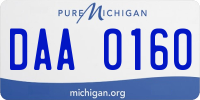 MI license plate DAA0160