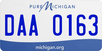 MI license plate DAA0163