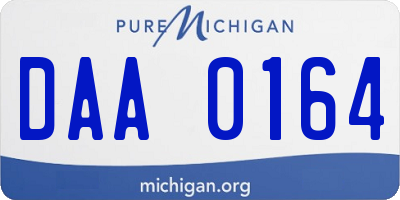 MI license plate DAA0164