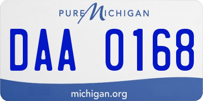 MI license plate DAA0168